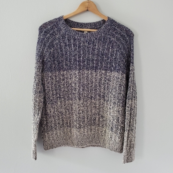 Lucky Brand Blue/Taupe Wool Knit Sweater - Picture 1 of 3